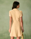 Sueña™ Sarı Düğmeli Gömlek Mini Elbise