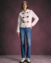 Sueña Beyaz Korna Düğmeli Uzun Kollu Ceket