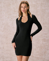 Siyah Askılı Mini Elbise