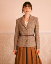 Sueña™ Haki Yaka Ekose Tek Sıra Düğmeli Blazer