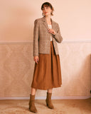 Sueña™ Haki Yaka Ekose Tek Sıra Düğmeli Blazer