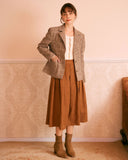 Sueña™ Haki Yaka Ekose Tek Sıra Düğmeli Blazer