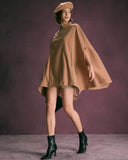 Sueña™ Haki Dik Yakalı Düğmeli Pelerin