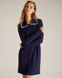 Sueña™ Lacivert Peter Pan Yaka Kazak Mini Elbise