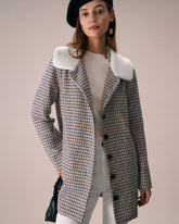 Haki Yakalı Tek Sıralı Ekose Blazer