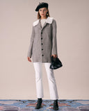 Sueña™ Haki Yaka Tek Sıra Düğmeli Ekose Blazer