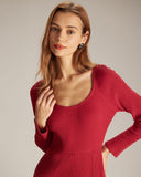 Sueña™ Kırmızı Ribanalı Yan Ayrık A Kesim Maxi Elbise