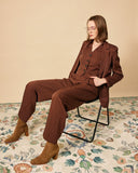 Sueña™ Kahverengi Çizgili Tek Düğme Yakalı Blazer