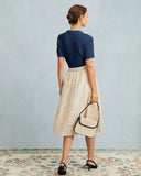 Sueña™ Lacivert Yakalı Pointelle Örgü Üst