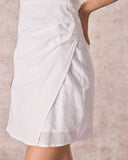 Sueña Beyaz Dantelli Boyundan Bağlamalı Mini Elbise