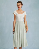 Sueña™ Beyaz Yuvarlak Yaka Kısa Kollu Örgü Tişört