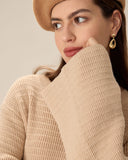 Sueña™ Bej Damla Omuz Triko Mini Elbise