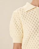 Sueña™ Bej Triko Kısa Kol Bluz