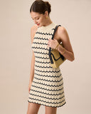 Sueña™ Kadın Balıkçı Yaka Kontrast Örme Mini Elbise