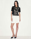 Sueña™ Siyah Dantelli İnce Tişört