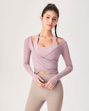 Sueña™ Pembe Surplice Uzun Kollu Örtü - Hafif Destek