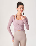 Sueña™ Pembe Surplice Uzun Kollu Örtü - Hafif Destek