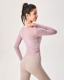 Sueña™ Pembe Surplice Uzun Kollu Örtü - Hafif Destek