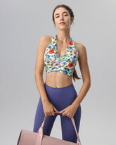 Sueña™ Mavi Çiçekli Sırtı Açık Atlet - Hafif Destekli