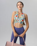 Sueña™ Mavi Çiçekli Sırtı Açık Atlet - Hafif Destekli