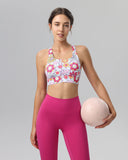 Sueña™ Pembe Çiçekli Kesikli Atlet - Orta Destek