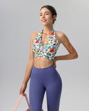 Sueña™ Mavi Çiçekli Sırtı Açık Atlet - Hafif Destekli