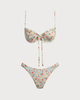 Sueña™ Yeşil Çiçekli Twist Bikini Takımı