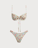 Sueña™ Yeşil Çiçekli Twist Bikini Takımı