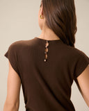 Sueña Kadın Kahve Bodycon Çift Taraflı Triko Elbise