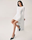 Sueña™ Beyaz Dantelli Zil Kol Mini Elbise