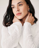 Sueña™ Beyaz Dantelli Zil Kol Mini Elbise