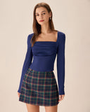 Sueña Lacivert Kare Yaka Slim Tişört