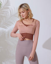 Sueña™ Pembe Yuvarlak Yaka Uzun Kollu Üst - Hafif Destek