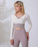 Sueña™ Bej Yuvarlak Yaka Uzun Kollu Üst - Hafif Destek