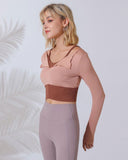 Sueña™ Pembe Yuvarlak Yaka Uzun Kollu Üst - Hafif Destek