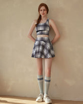 Sueña™ Siyah Ekose Yoga Eteği