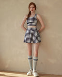 Sueña™ Siyah Ekose Yoga Eteği