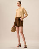 Sueña™ Kadın Haki Bisiklet Yaka Fitilli Tencel Hırka