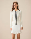 Sueña™ Kadın Bej Kontrast Tek Sıra Düğmeli Hırka