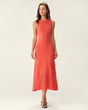 Sueña™ Kırmızı Bodycon Arkadan Bağlamalı Midi Elbise