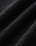 Siyah V Yaka Çan Kollu Örgü Hırka