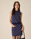 Sueña™ Mavi Geometrik Örgü Atlet