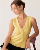 Sueña™ Sarı V Yaka Örgü Atlet