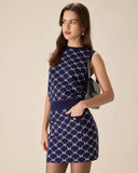 Sueña™ Mavi Geometrik Örgü Atlet