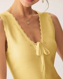 Sueña™ Sarı V Yaka Örgü Atlet