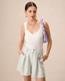 Sueña™ Kadın Beyaz Örme Fitilli Atlet