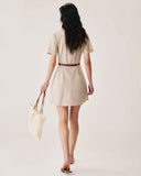 Sueña™ Kayısı Yaka Düğmeli Mini Elbise