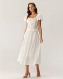 Sueña™ Beyaz Reglan Kol Düğmeli Bluz