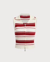 Sueña™ Kırmızı Çizgili Örgü Atlet