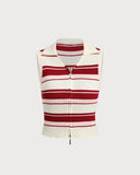 Sueña™ Kırmızı Çizgili Örgü Atlet